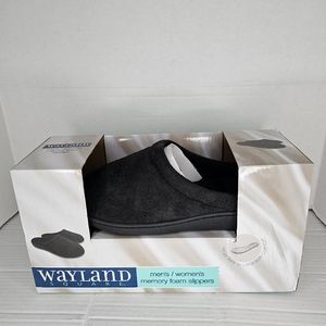 New Wayland Square Unisex Memory Foam Slippers Black Sz S 6-7 Men 7-8 Womens